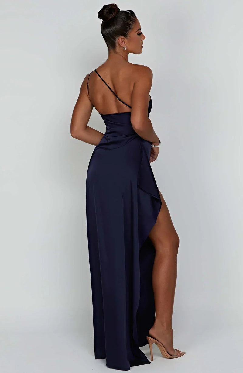 Damen Abendkleid mit Seitenschlitz | One Shoulder