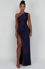 Damen Abendkleid mit Seitenschlitz | One Shoulder
