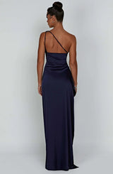 Damen Abendkleid mit Seitenschlitz | One Shoulder