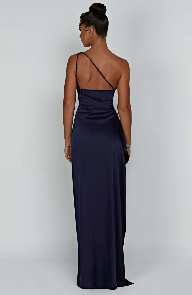 Damen Abendkleid mit Seitenschlitz | One Shoulder