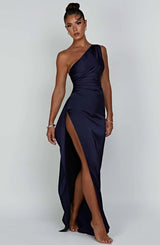 Damen Abendkleid mit Seitenschlitz | One Shoulder