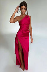 Damen Abendkleid mit Seitenschlitz | One Shoulder