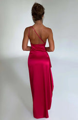 Damen Abendkleid mit Seitenschlitz | One Shoulder