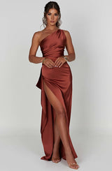 Damen Abendkleid mit Seitenschlitz | One Shoulder
