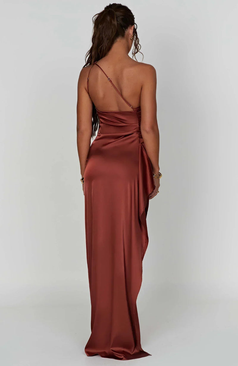 Damen Abendkleid mit Seitenschlitz | One Shoulder