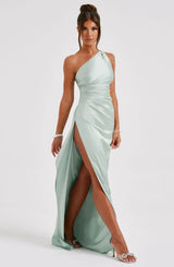 Damen Abendkleid mit Seitenschlitz | One Shoulder