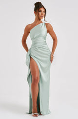 Damen Abendkleid mit Seitenschlitz | One Shoulder