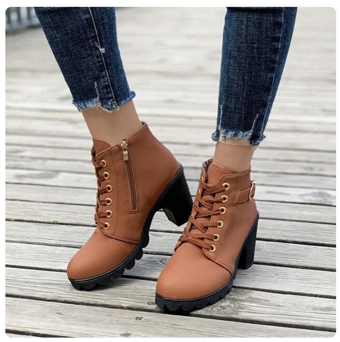 Trendige Damen Stiefeletten | Reißverschluss