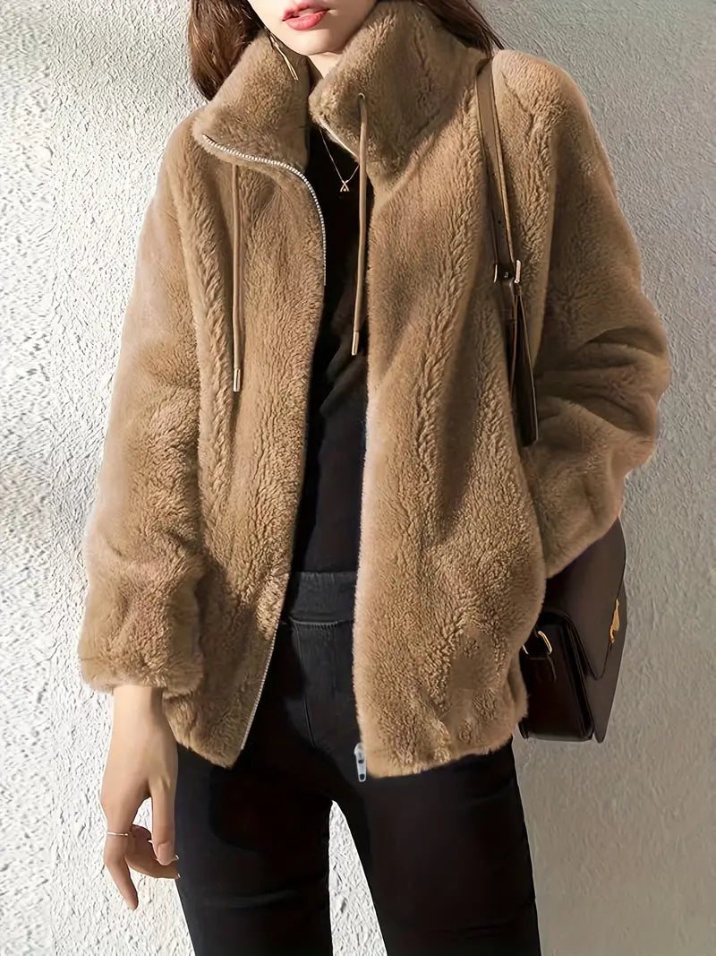 Teddyjacke Mit Stehkragen Für Frauen | Modisch