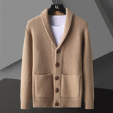 Stilvolle Strickjacke Mit Reverskragen Und Knopfleiste Für Herren | Winter
