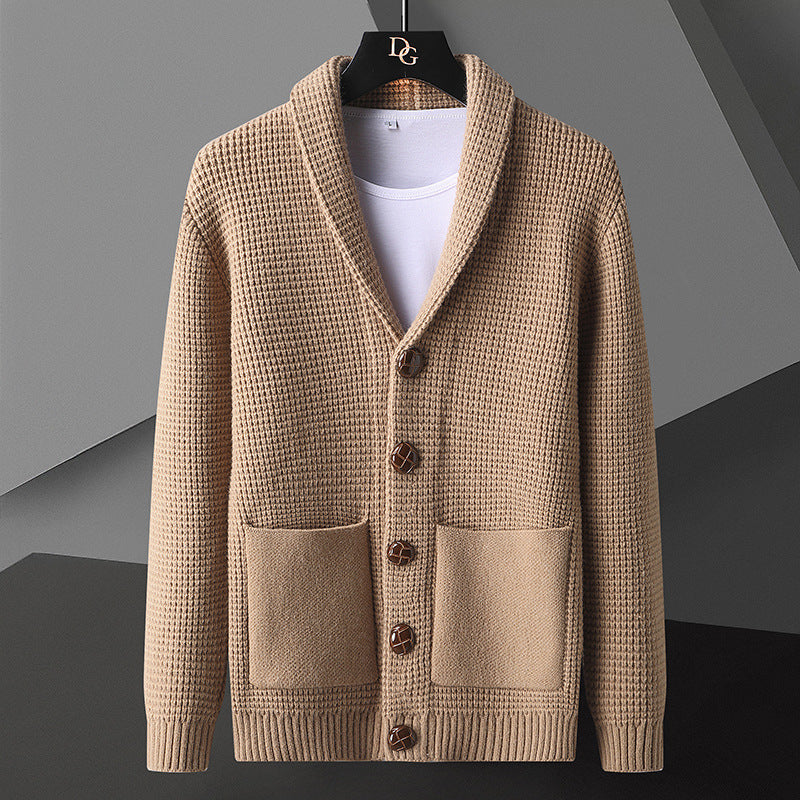 Stilvolle Strickjacke Mit Reverskragen Und Knopfleiste Für Herren | Winter