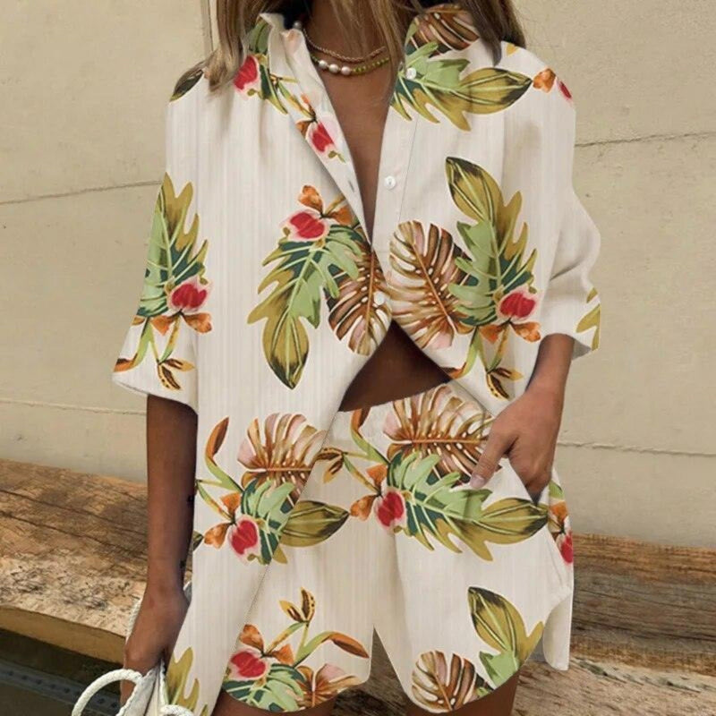 Yara | Zweiteiliges Set Mit Tropischem Print Für Damen | Sommer
