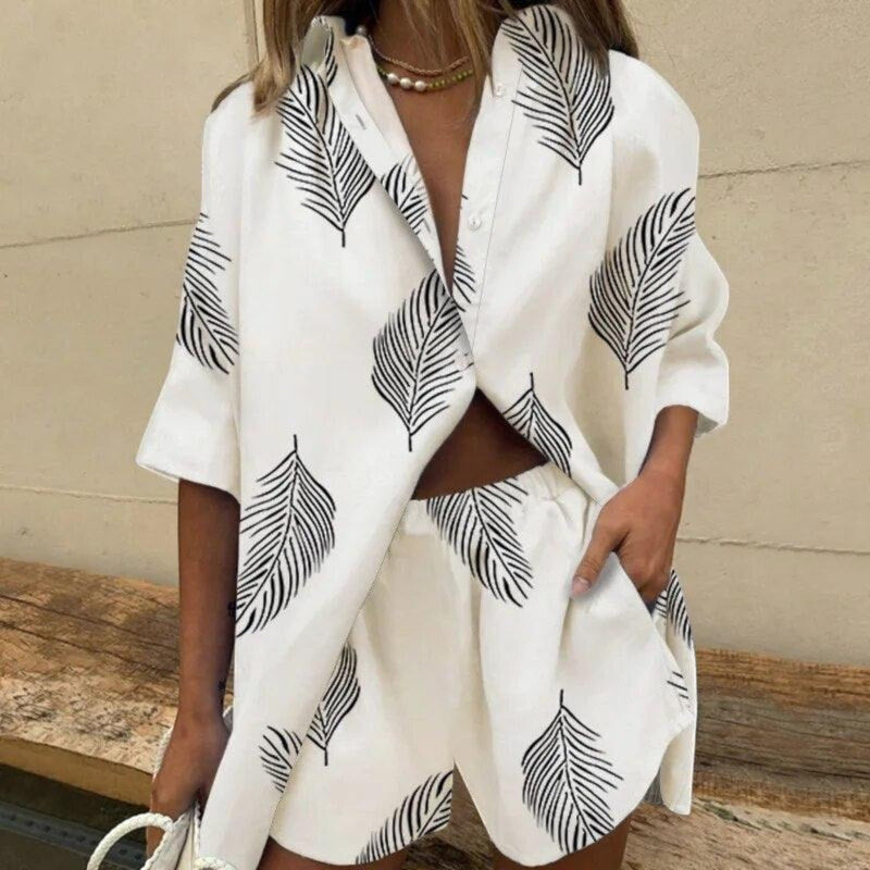 Yara | Zweiteiliges Set Mit Tropischem Print Für Damen | Sommer