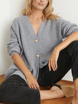 Winterlicher Oversize-Cardigan Mit Knöpfen Und Offener Vorderseite Für Damen | Langarm
