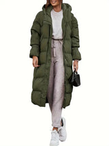 Lange Pufferjacke Mit Kapuze Für Damen | Warm