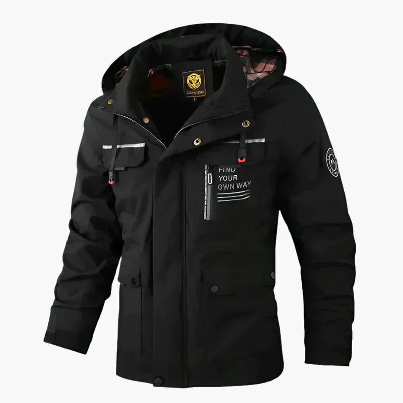 Outdoor Winterjacke Mit Kapuze Für Herren | Reißverschluss