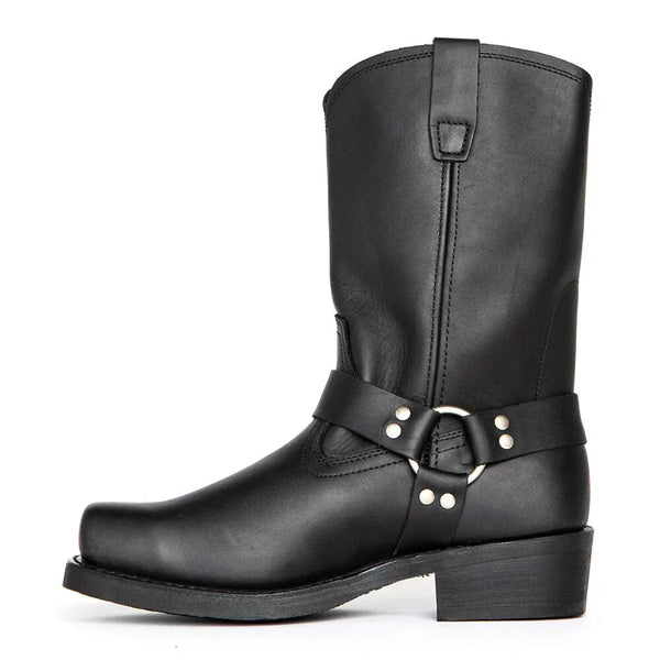 Herren-harnischstiefel Aus Leder | Blockabsatz