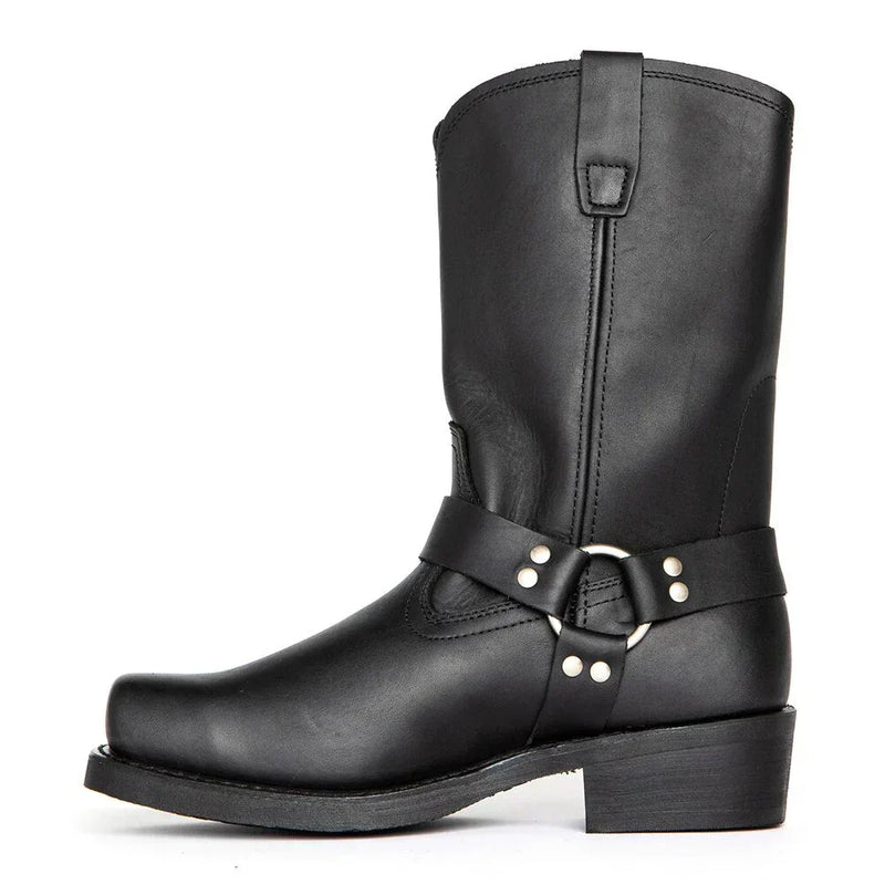 Herren-harnischstiefel Aus Leder | Blockabsatz