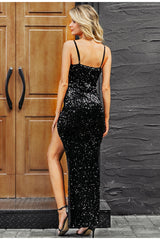 Arya - Paillettenkleid mit hohem Beinschlitz
