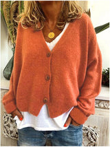 Lässige Strickjacke Mit V-ausschnitt Für Damen | Winter
