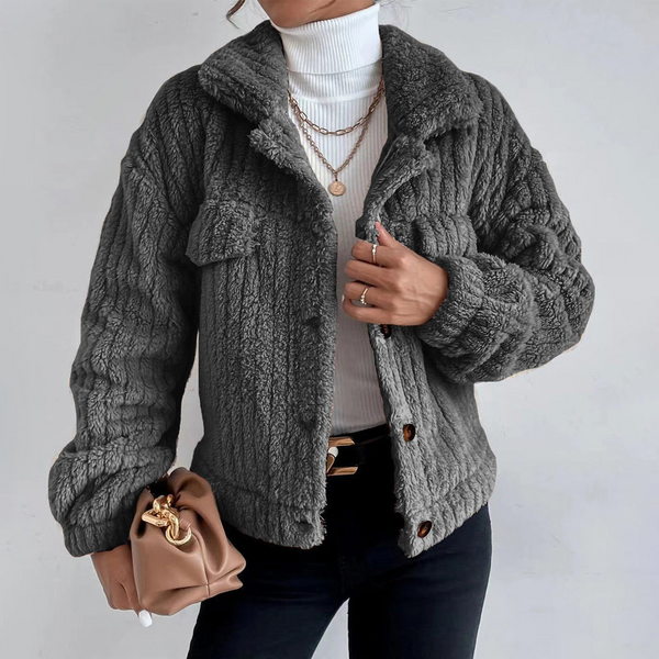 Stylische Kurze Teddyjacke Für Frauen | Winter