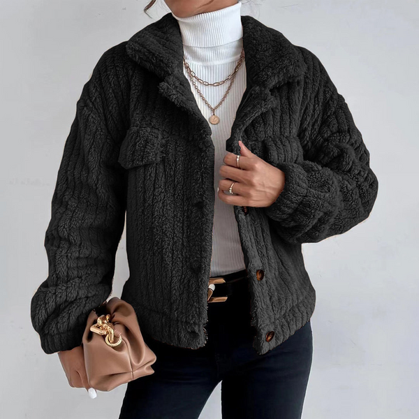 Stylische Kurze Teddyjacke Für Frauen | Winter