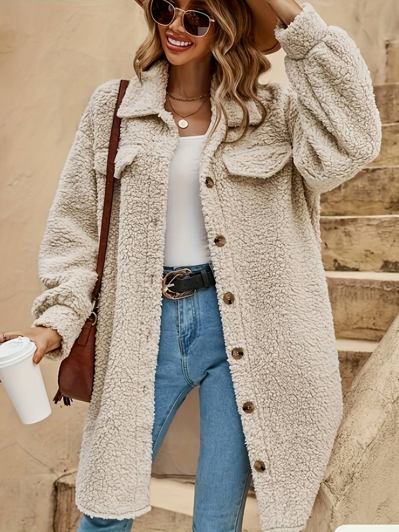 Übergroßer Teddymantel Für Frauen | Winter