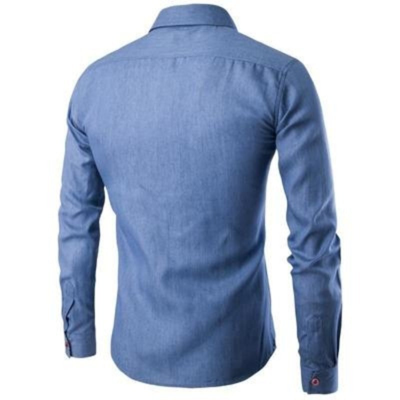 Herren Stilvolles Jeanshemd mit Knöpfen | Langarm