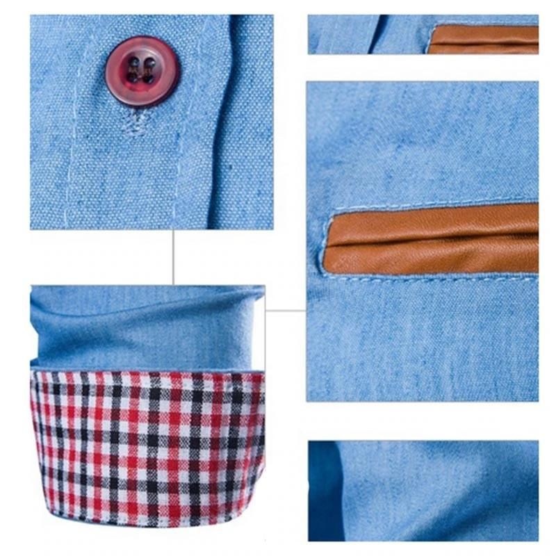 Herren Stilvolles Jeanshemd mit Knöpfen | Langarm