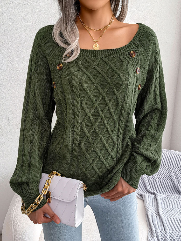 Selma - Lässiger Pullover mit Knöpfen