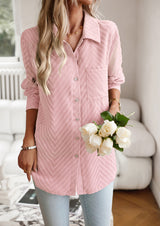 Delrynda - Rosa Bluse mit Muster