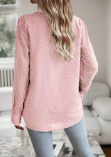 Delrynda - Rosa Bluse mit Muster