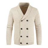 Lässiger Herren-Wintercardigan Mit Zweireihiger Knopfleiste | Lange Ärmel