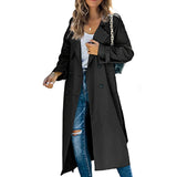 Langer Trenchcoat Mit Verstellbaren Bündchen Für Frauen | Winter