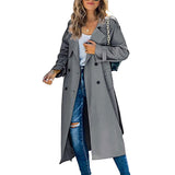 Langer Trenchcoat Mit Verstellbaren Bündchen Für Frauen | Winter