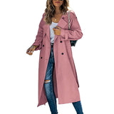 Langer Trenchcoat Mit Verstellbaren Bündchen Für Frauen | Winter