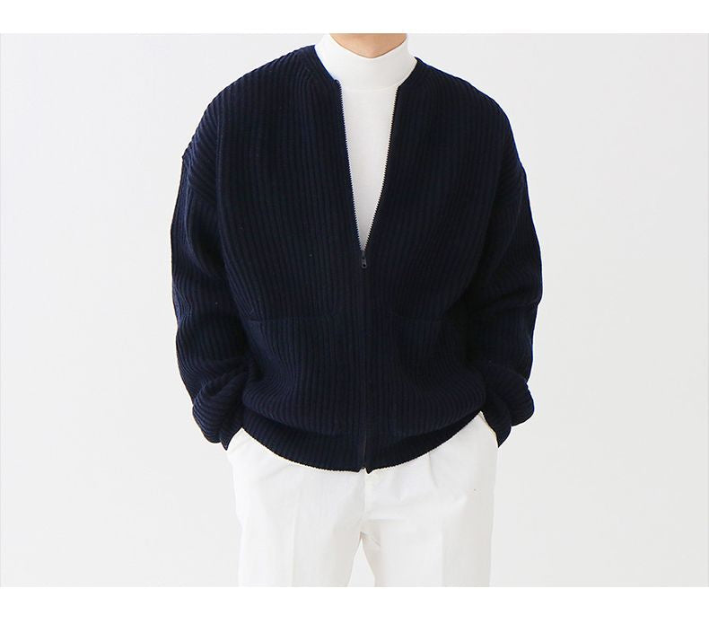 Strickjacke Mit Reißverschluss Für Herren | Lange Ärmel