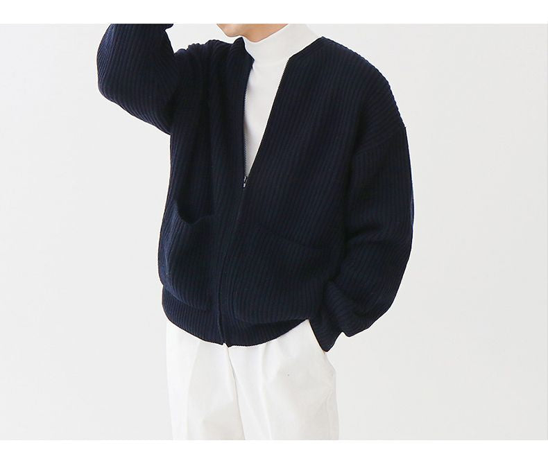 Strickjacke Mit Reißverschluss Für Herren | Lange Ärmel