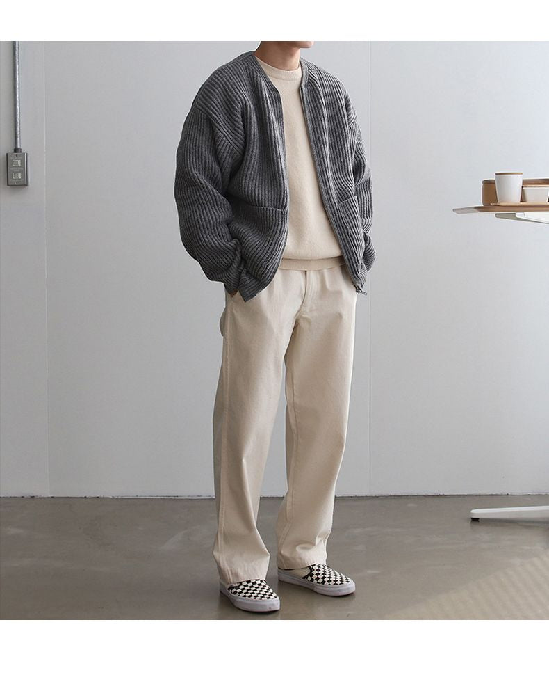 Strickjacke Mit Reißverschluss Für Herren | Lange Ärmel