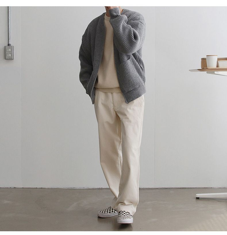 Strickjacke Mit Reißverschluss Für Herren | Lange Ärmel