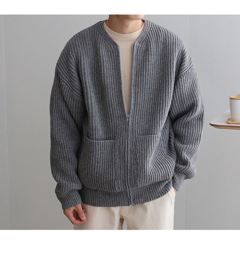 Strickjacke Mit Reißverschluss Für Herren | Lange Ärmel