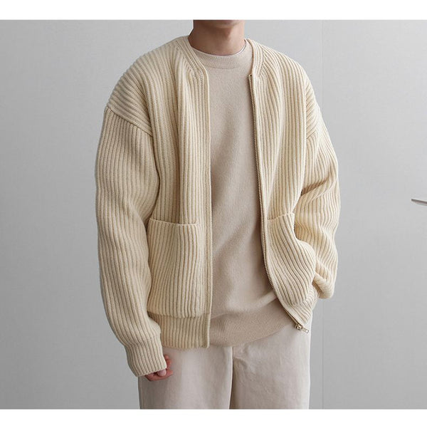 Strickjacke Mit Reißverschluss Für Herren | Lange Ärmel