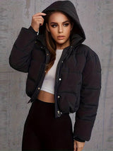 Stylische Cropped Puffer Winterjacke | Langarm