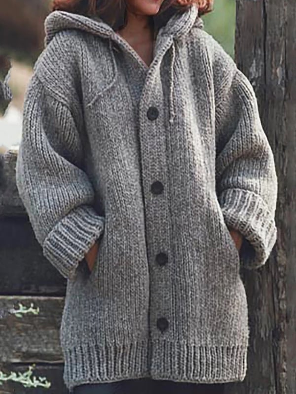 Übergroßer Cardigan Mit Kapuze Für Damen | Lang