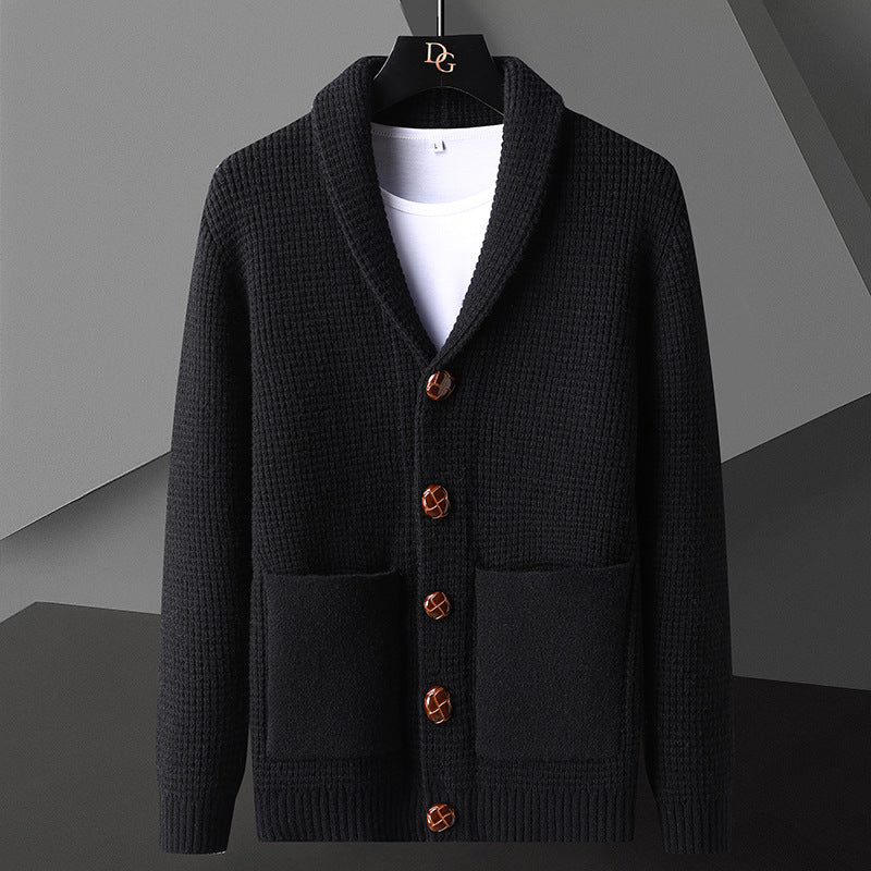 Stilvolle Strickjacke Mit Reverskragen Und Knopfleiste Für Herren | Winter