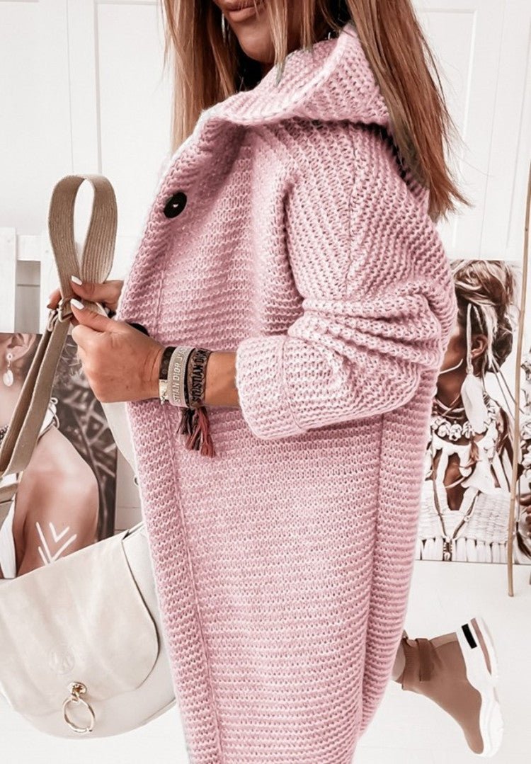 Lässiger Damen-Cardigan Mit Kapuze | Lange Ärmel