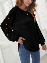 Ellise - Damenpullover mit Puffärmeln und Knöpfen