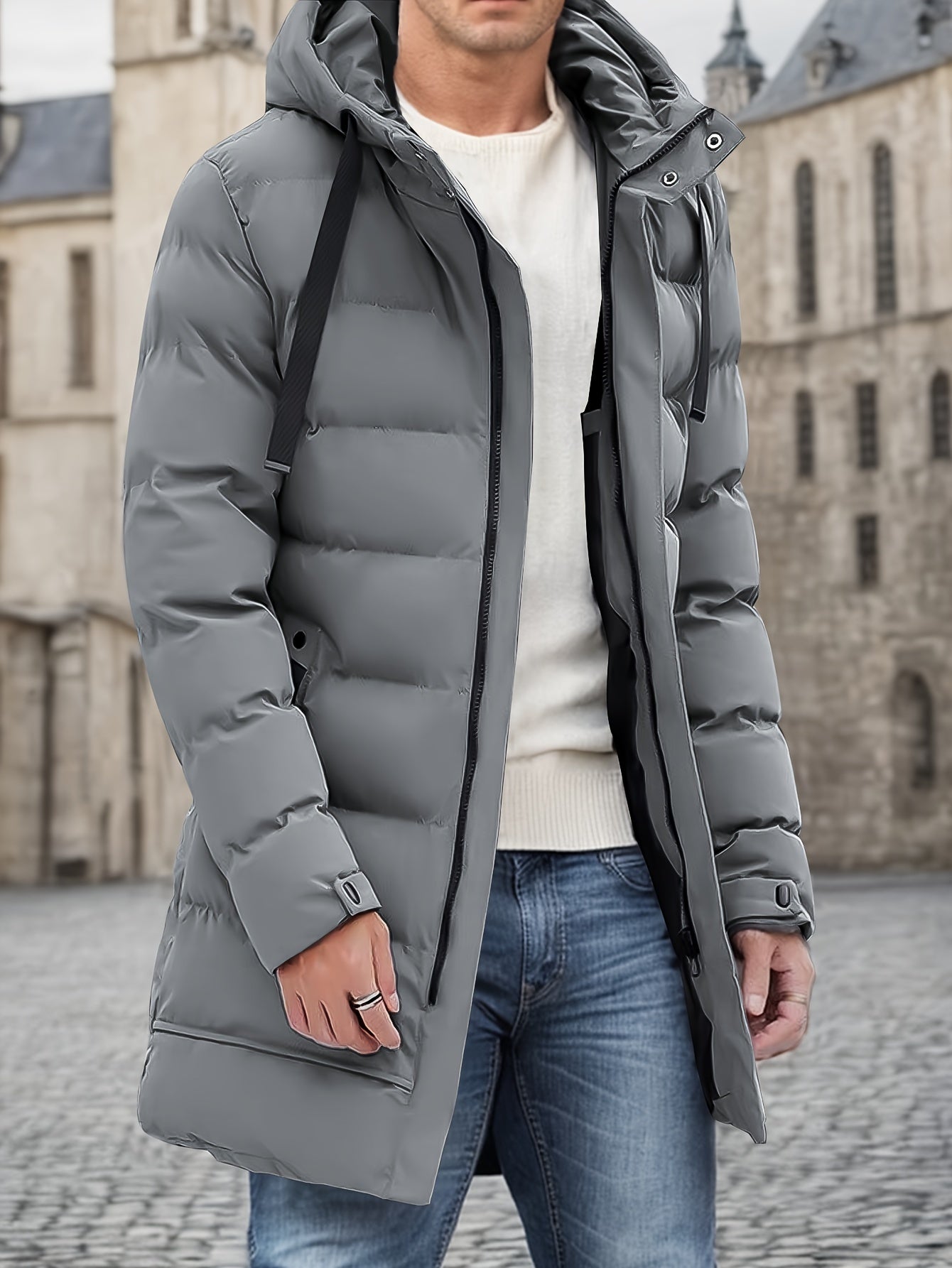 Herren Lange Jacke | Mit Kapuze