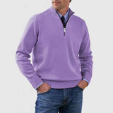 Liam - Herren-Strickpullover mit Viertelreißverschluss