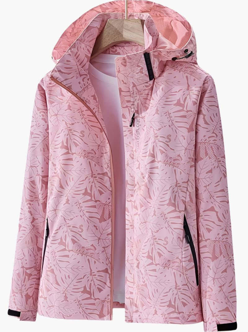 Stylische Kapuzenjacke Mit Blättermuster Für Damen | Herbst